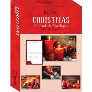 Boîte de 12 Cartes de Noël / Candles Christmas Cards, Box of 12 (KJV)