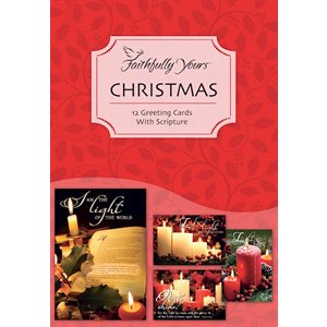 Boîte de 12 Cartes de Noël / Christmas Candles Christmas Cards, Box of 12