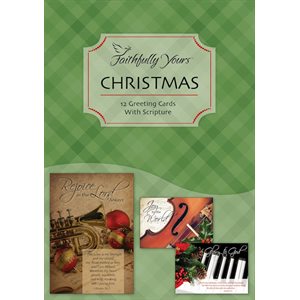 Boîte de 12 Cartes de Noël / Music At Christmas, Christmas Cards, Box of 12