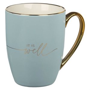 It is Well with My Soul Mug, Blue & Cream