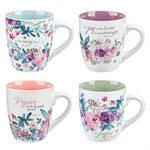 Set de 4 Tasses en Céramique / Rejoice Collection Four Piece Ceramic Coffee Mug Set