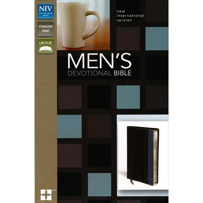 NIV, Men's Devotional Bible, Leathersoft, Black / Blue 