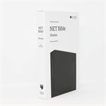 NET Comfort Print Thinline Bible--soft leather-look, black