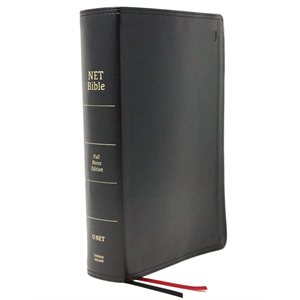 NET Comfort Print Bible, Full-Notes Edition--soft leather-look, black (indexed)