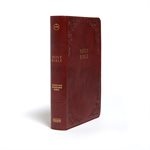 CSB Large-Print Personal-Size Reference Bible--soft leather-look, burgundy