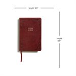 CSB Large-Print Personal-Size Reference Bible--soft leather-look, burgundy