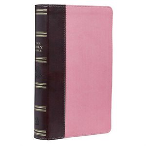 KJV Giant Print Lux-Leather Pink / Brown