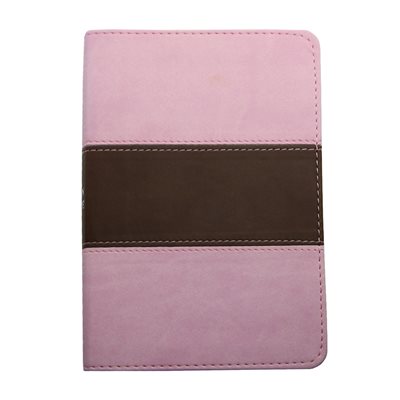 The Holy Bible - King James Version (KJV) - Compact Bible - Pink and Brown Faux Leather Bible w / Ribbon Marker, Red Letter Edition