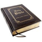 King James Version Holy Bible, Family Bible (Brown Faux Leather, w / Ribbon Markers)