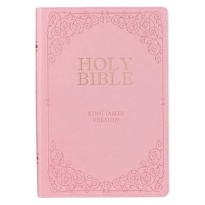 KJV Large-Print Bible--imitation leather, pink