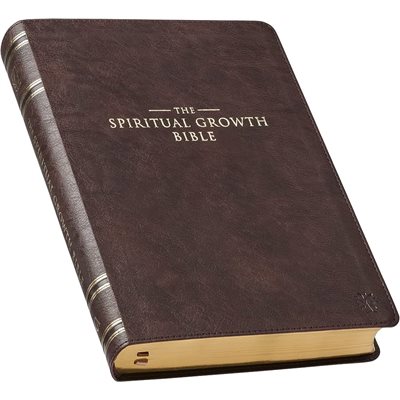 The NLT Spiritual Growth Bible Dk. Brown Faux Leather