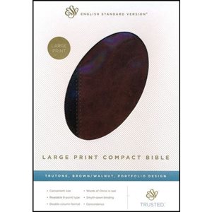 BESV Large Print Compact Bible (TruTone, Brown / Walnut, Portfolio Design), Leather, imitation