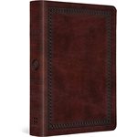 ESV Value Large Print Compact Bible, TruTone Imitation Leather, Mahogany with Border Design