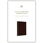 ESV Value Large Print Compact Bible, TruTone Imitation Leather, Mahogany with Border Design