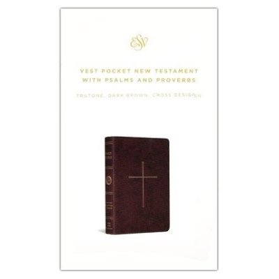 ESV Vest Pocket New Testament with Psalms and Proverbs (Soft leather-look, dark brown with cross design)