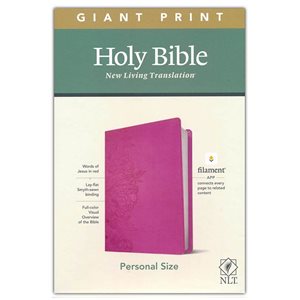 NLT Giant-Print Personal-Size Bible, Filament Enabled Edition--soft leather-look, peony / pink