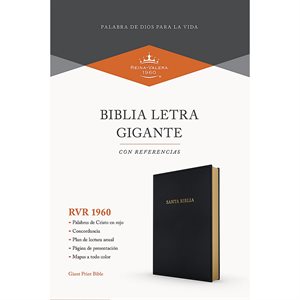 Biblia Reina Valera 1960 Letra Gigante. Piel fabricada, negro / Giant Print Bible RVR 1960. Bonded Leather, Black (Spanish Edition) 
