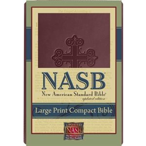 NASB Large Print Compact Leathertex Bible - Burgundy