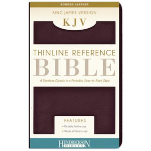 KJV Thinline Reference Bible Bonded Leather, Burgundy