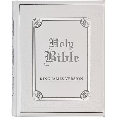 KJV Family Bible--imitation leather padded hardcover, white