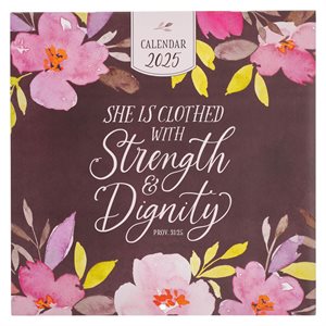 Strength and Dignity 2025 Large Wall Calendar - Proverbs 31:25