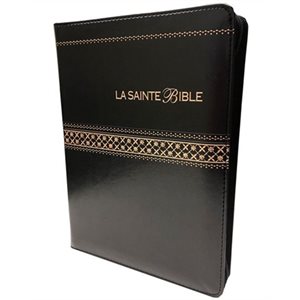 La Sainte Bible, Version Louis Segond 1910 - Gros Caractères, Similicuir Noir avec Onglets et Fermeture éclair