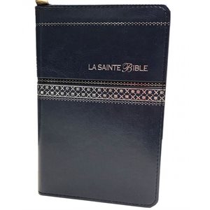 La Sainte Bible, Version Louis Segond 1910 - Similicuir Bleu Marine avec Onglets et Fermeture éclair