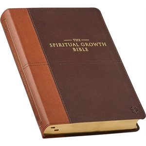 The NLT Spiritual Growth Bible Brown & Tan Faux Leather