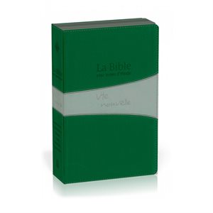 Bible Segond 21 (S21) avec notes d’étude Vie Nouvelle - Couverture souple duo verte, tranche argentée, avec boîtier