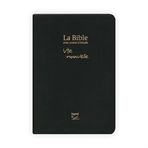 Bible Segond 21 (S21) avec Notes d’étude Vie nouvelle - Couverture Souple noire, tranche dorée, avec onglets imprimés et boîtier