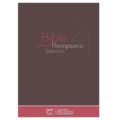 Bible d’Étude Thompson Segond 21 Sélection - Couverture rigide marron