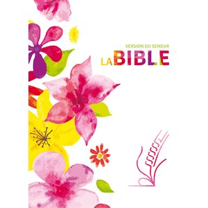 Bible, Version du Semeur 2015, Textile rigide fleurs, Tranche blanche