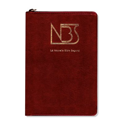 La Nouvelle Bible Segond, NBS, Compacte, Couverture semi-rigide rouge, Tranche dorée, Onglets, Fermeture éclair